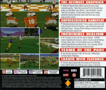 NCAA GameBreaker 98 (US) box cover back